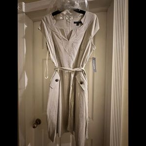 NWT Sharagano dress stretch grey/wt sz16